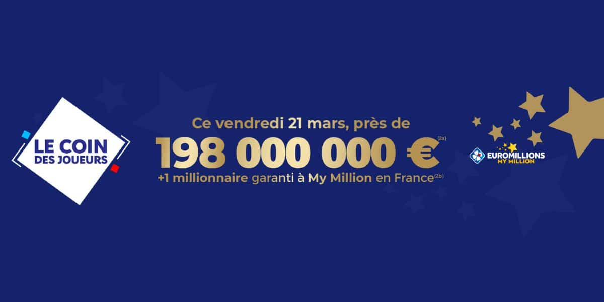 EuroMillions le jackpot de 198 millions d'euros