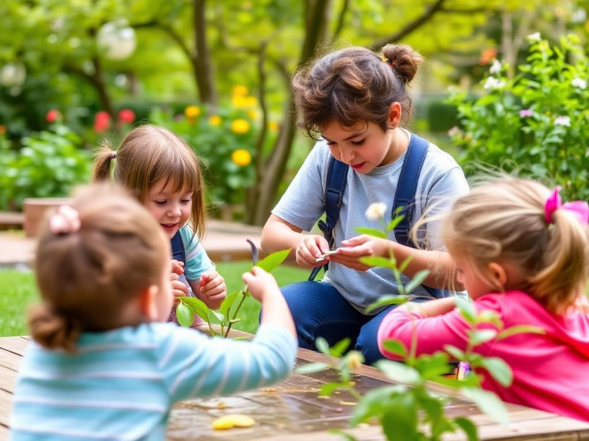 Les CP de l’école Gambetta les mains dans la terre au Parc Paysager