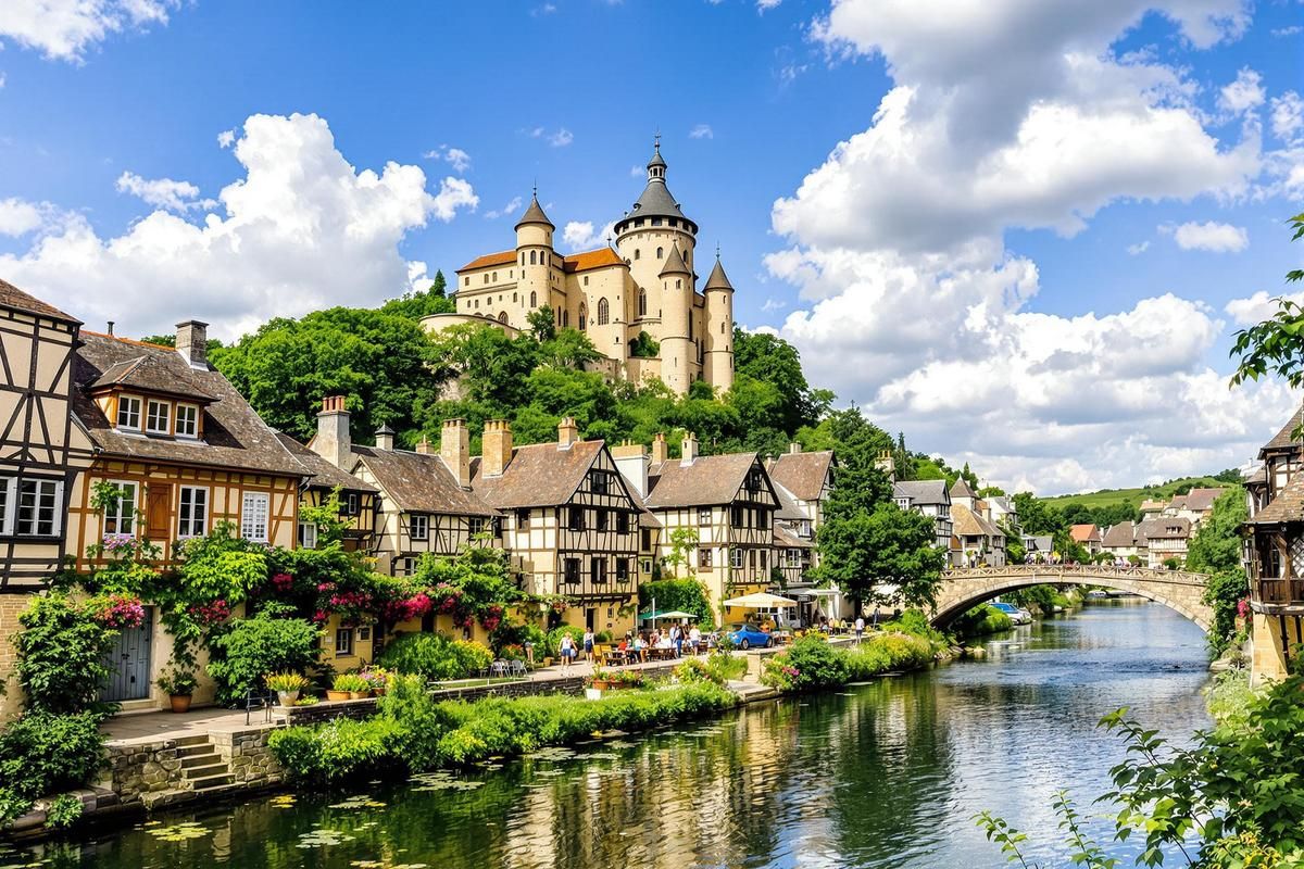 on vous emmène découvrir le plus beau village fleuri de France au bord de l’eau